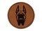 Great Dane Dog Head Pet Round Iron-On Engraved Faux Leather Patch Applique - 2.5"